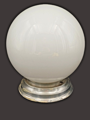 Lampe plafonnier boule opaline