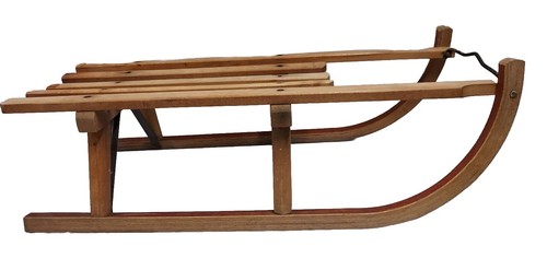 Luge vintage bois - luge, en