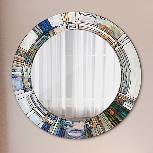 Mural rond miroir avec cadre - miroir,