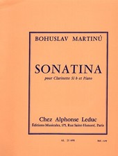 Bohuslav Martinu Sonatina pour Clarinette Si b et Piano