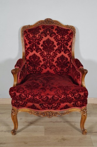 Bergère style louis - xv, noyer