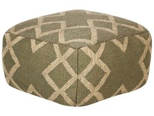Pouf vert beige jute - pouf,