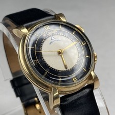 Vintage Lecoultre Memovox Wrist Alarm Watch Tuxedo Panda Dial 489/1 - WORKS