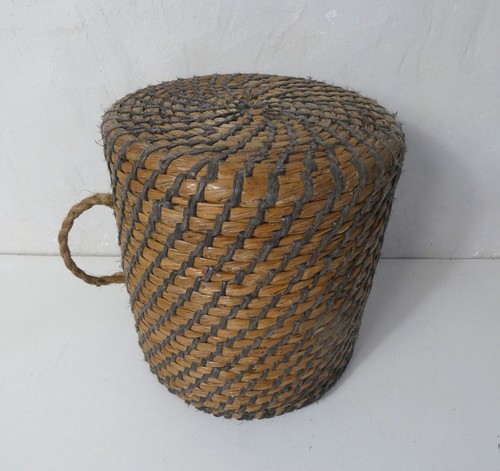 Ancien tabouret paille - en,