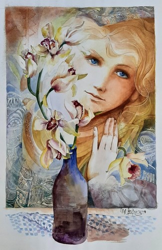 Grande aquarelle portrait - aquarelle,