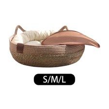 Lit de chat au chenil porte un