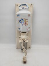 Ancien moulin à café mural en porcelaine décor floral