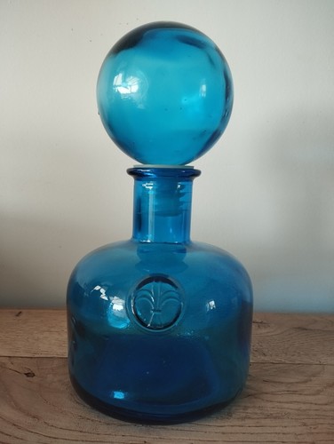 Carafe bouteille verre bleu - carafe,