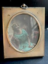 Brass photo holder 19th century hallmark M.V. Maison Lemonnier Hair Jewelry