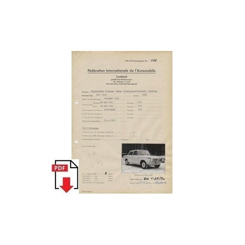 1963 bmw 1500 testblatt s - 1500,