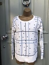 Ladies Size Small Gant (Box 16 ) White And Blue Top / Thin Jumper B23