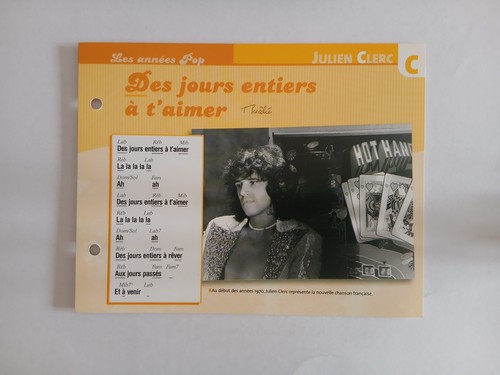 Carte fiche julien clerc - fiche,