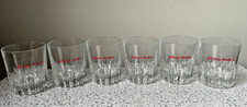 x6 Johnnie Walker Whisky Glass Tumbler Vintage 1970s Retro 9cm x 8 cm ideal gift