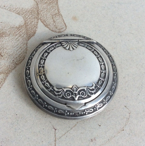 Boite argent ancienne - boite, poudrier