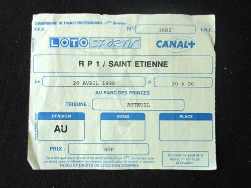 Ticket billet football rp1 - billet,