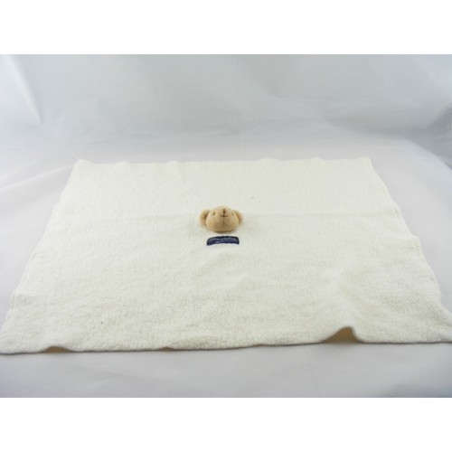 Doudou plat carré ours beige
