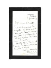 Duc de BASSANO / Lettre signée / Mort du PRINCE IMPERIAL / Impératrice Eugénie