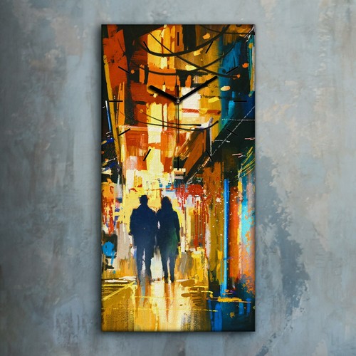 Horloge murale sur toile 30x60