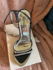 escarpins à talons argenté avec strass 