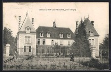 Old postcard Igny-la-Perche, castle near Urcay with garden and elegant fence 1904 