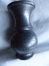Vase Grés Céramique Noir signé Jean Marais