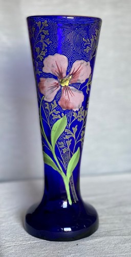 Vase verre bleu - vase,