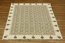 Handmade Coton Tapis Vert Kilim Chambre Dîner Pièce Indien Zone Custom Size 4x6