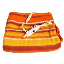 Antique Vintage CHAUMEX Heated Orange Blanket