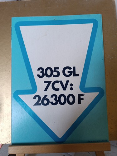 Fiche produit peugeot 305 - 305, gl