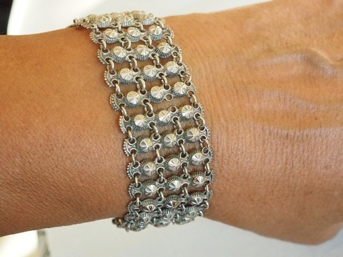 Bracelet ancien argent massif - bracelet,
