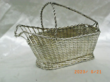 GALLIA CHRISTOFLE ANCIEN  PORTE BOUTEILLE PANIER METAL ARGENTE TRESSE
