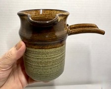 Hand Thrown Pottery Saucier or Side Pouring Pitcher Signed by the Artist
