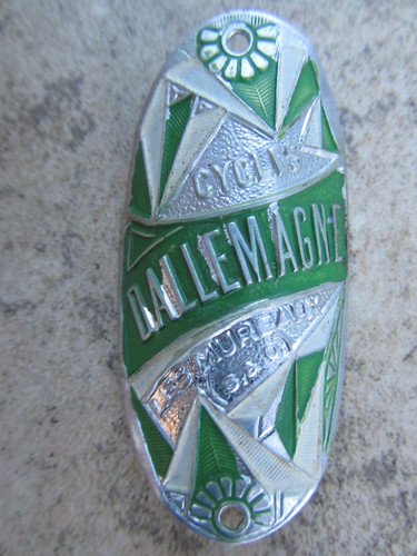 Plaque constructeur vélo