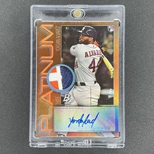 2020 Bowman Platinum Yordan Alvarez Platinum Pieces Auto Patch Orange /25