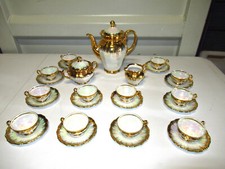 BAVARIA GILDED PORCELAIN COFFEE SET "BAVARIA" COMPLETE 12 CUPS