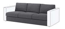 Housse IKEA VIMLE uniquement pour section 3 sièges, gris moyen armé