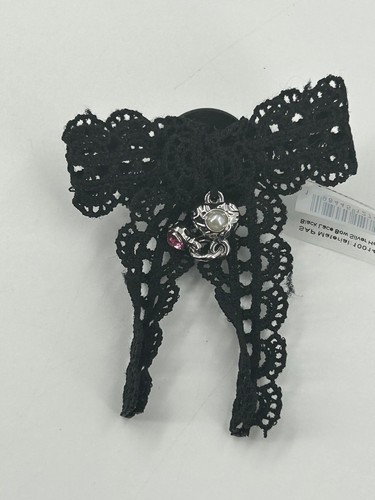 Crocs black lace bow jibbitz - black,