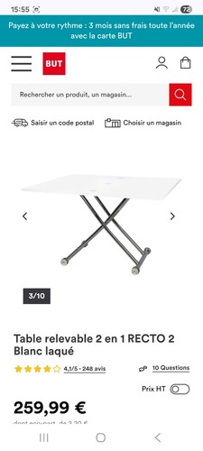 Table extensible relevable - table,