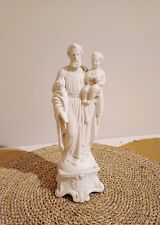 Statuette en Biscuit - Saint Joseph et l'Enfant Jésus 