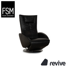 FSM Mate Fauteuil En Cuir Noir Électrique Fonction Accumulateur Relax