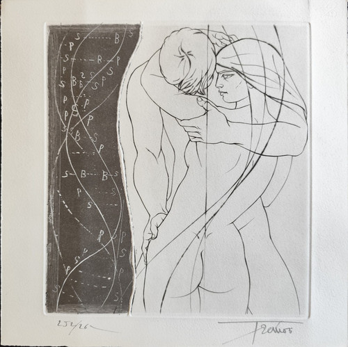 Gravure originale signée main - signée,