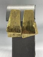 Vintage MCM Pericles of Haiti 2 Piece Brass Screwback Brutalist Earrings OOAK