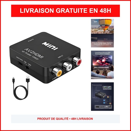 Convertisseur rca vers hdmi - vers,