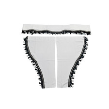 Blanc Rideaux Peluche Velours Noir Glands pour Iveco Stralis S-WAY Camion