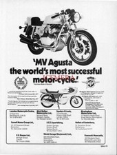 MV AGUSTA '750 S America' Motor Cycle ADVERT #2 Vintage 1977 Print Ad 690/61