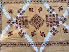 Couvre-lit indien Batik Beige