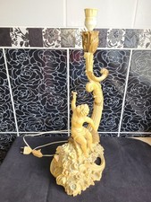 Lampe baroque vintage – Putto ange doré – Style rococo décoratif
