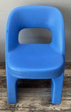 Step 2 Blue Criss Cross Child Plastic Chunky Chair Table Playhouse Kitchen