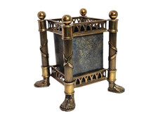 MAITLAND SMITH BRASS PLANTER Classical Columns Sandaled Footed Jardiniere