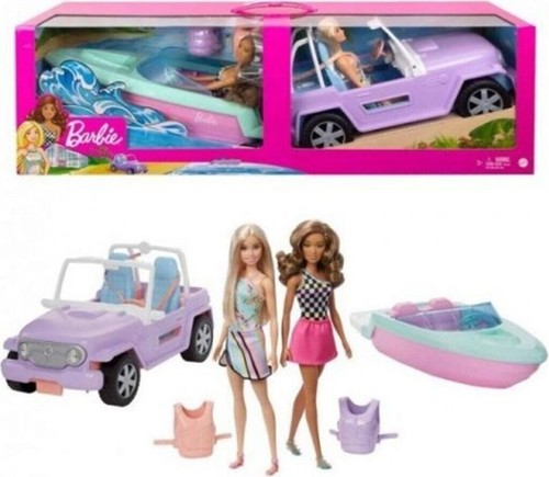 Barbie pack avec jeep - avec, bateau